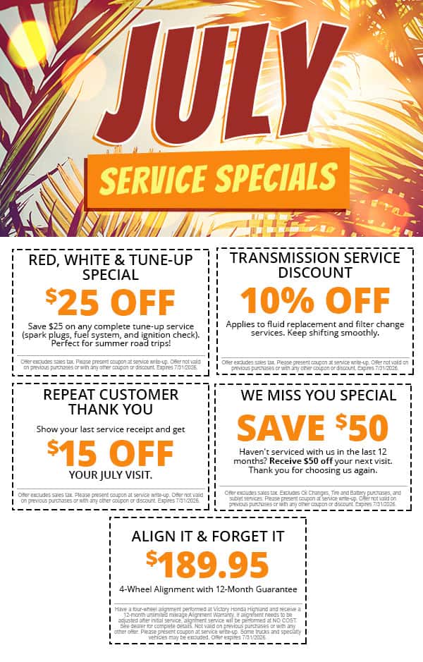 July Service Specials