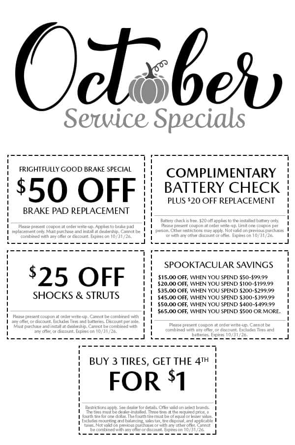 October Service Specials