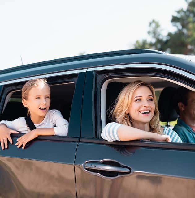 Family in car