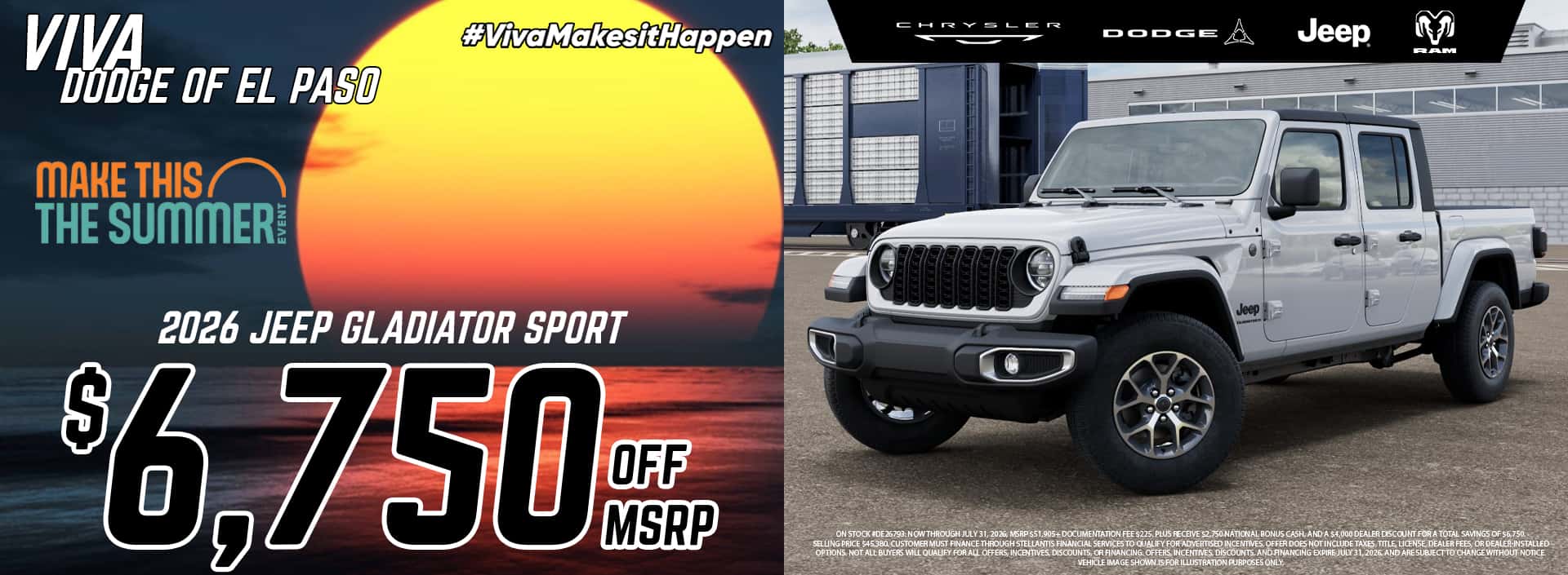 Viva CDJR El Paso June 2026 Jeep Gladiator Special