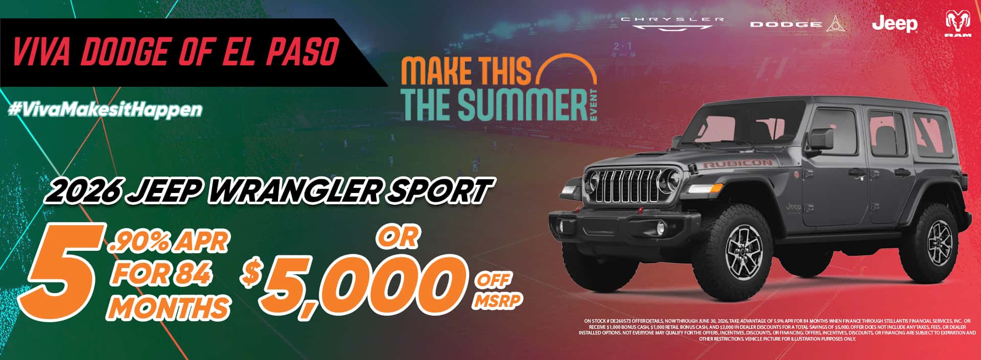 Viva Dodge El Paso June 2026 Wrangler Special