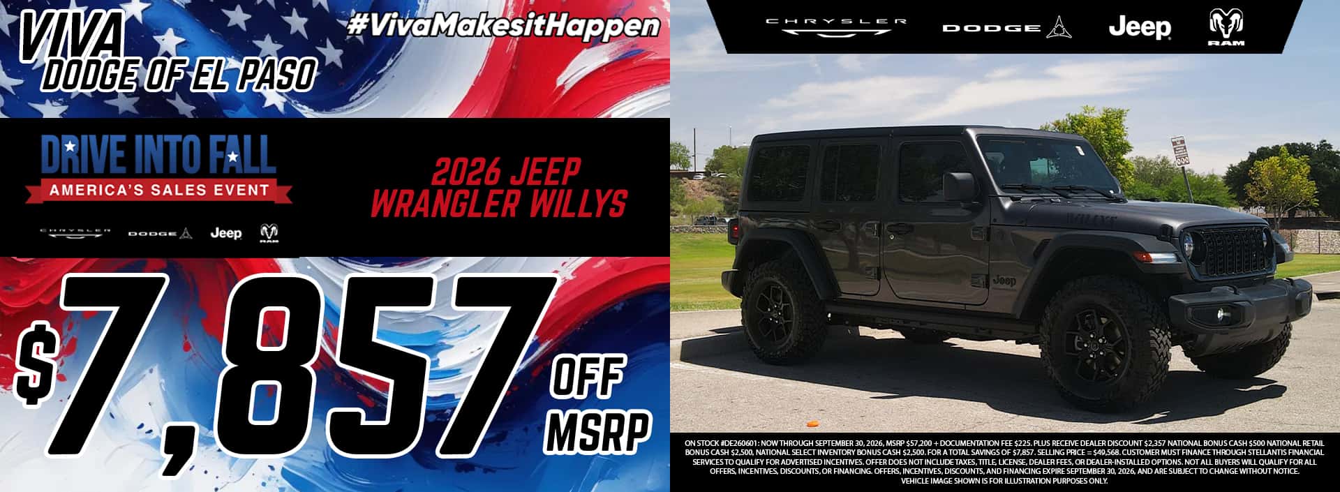 Viva Dodge El Paso September 2026 Jeep Wrangler Special