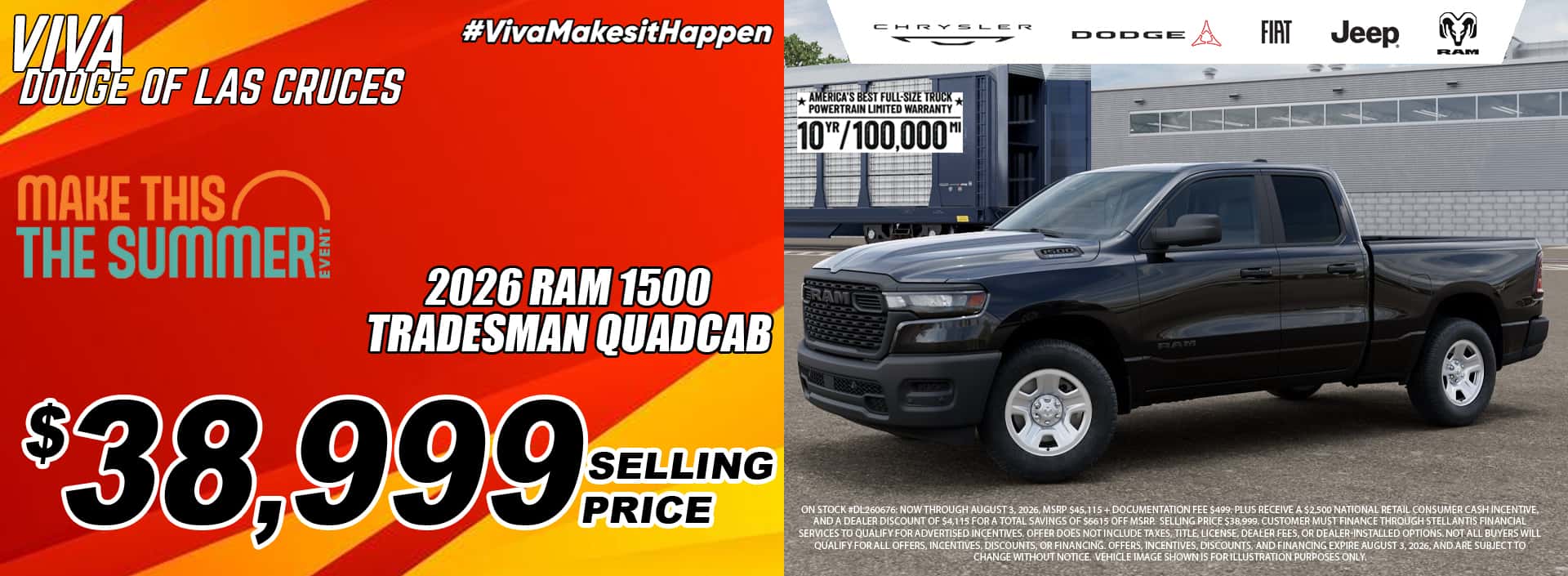 Viva Dodge Las Cruces July 2026 Ram 1500 Tradesman Special