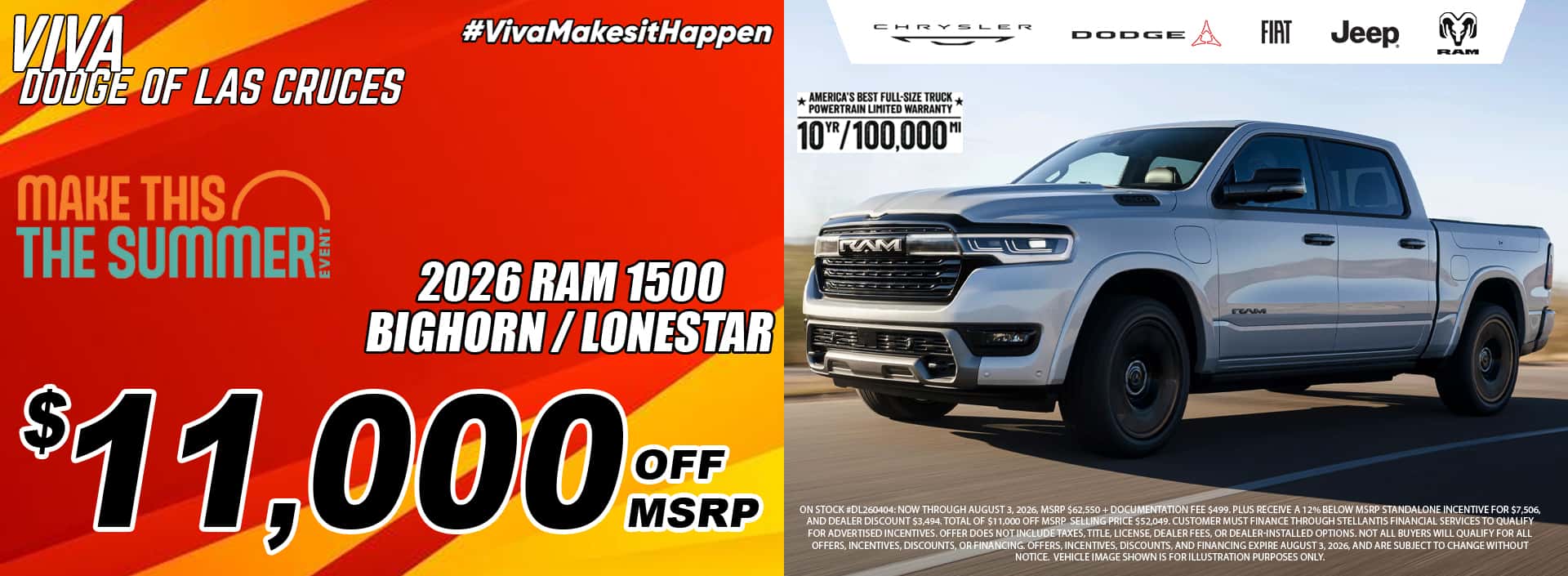Viva Dodge Las Cruces July 2026 Ram 1500 Big Horn Special