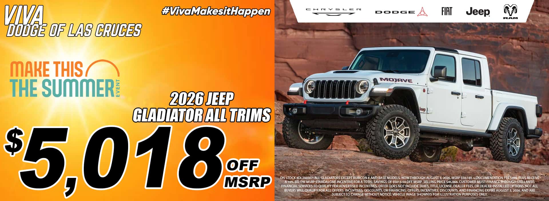 Viva Dodge Las Cruces July 2026 Gladiator Special