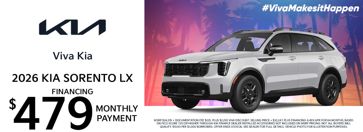 Viva Kia July 2026 Sorento Special