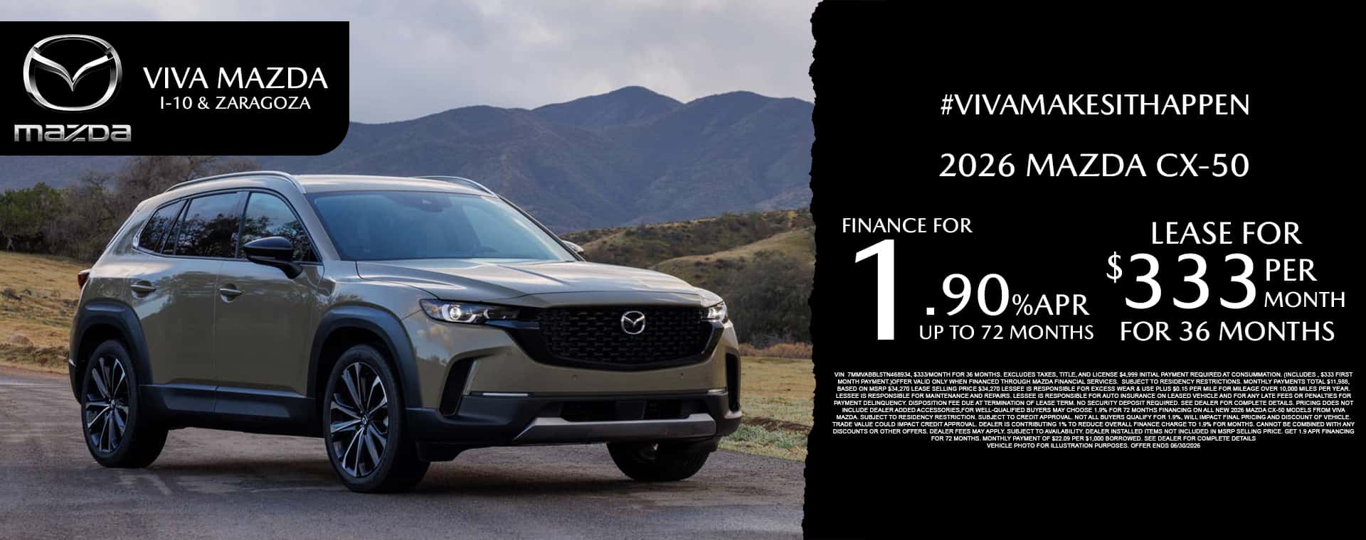 Viva Mazda June 2026 CX-50 special