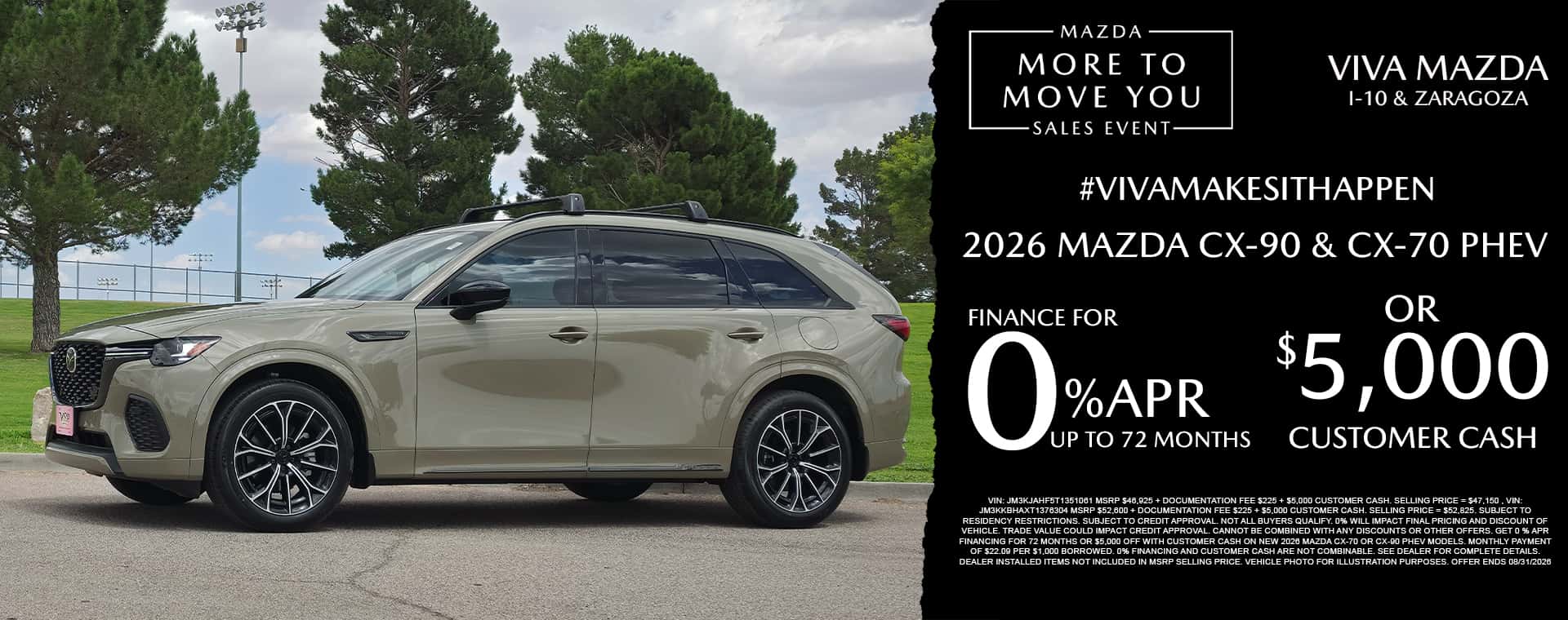 Viva Mazda August 2026 CX-70 & CX-90 Special