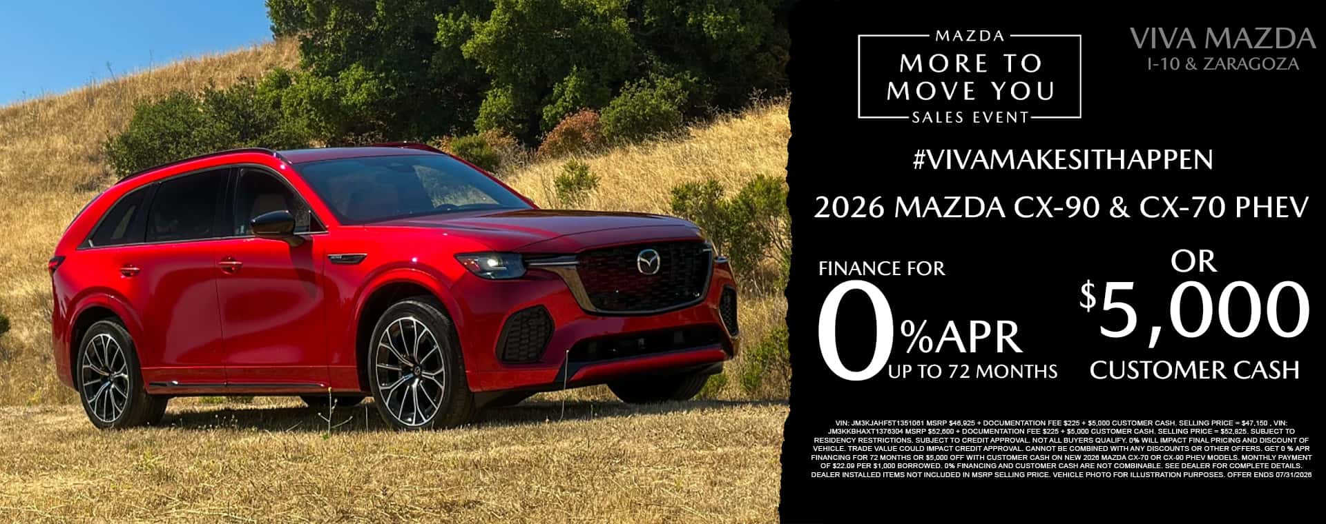 Viva Mazda July 2026 CX-70 & CX-90 Special