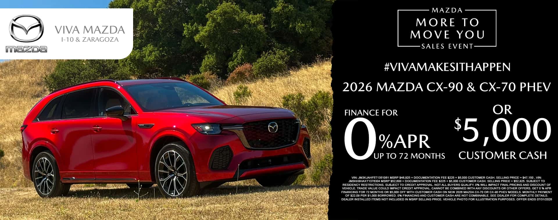Viva Mazda July 2026 CX-70 & CX-90 Special