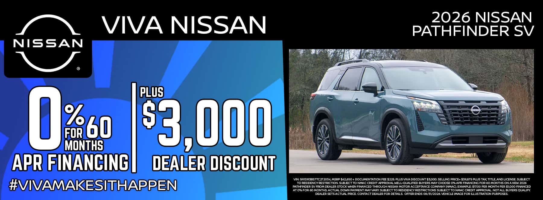 Viva Nissan August 2026 Pathfinder Special