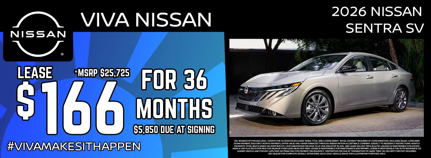 Viva Nissan August 2026 Sentra Special
