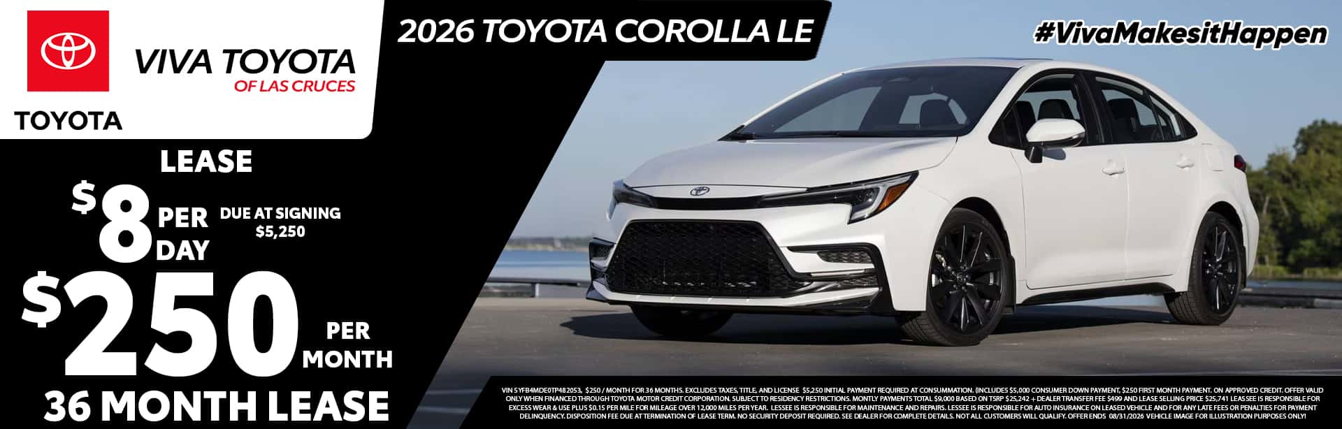 Viva Toyota August 2026 Corolla Special
