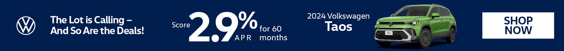 2024 Volkswagen Taos - April ARP Offer – Deals Desktop Banner