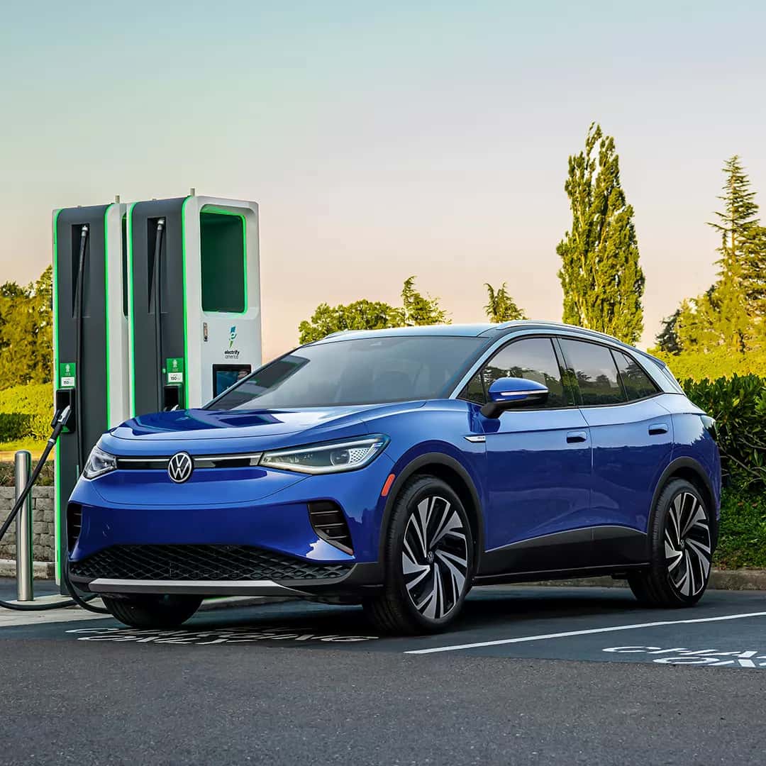 a view of the 2026 Volkswagen ID.4 parked at a charging station