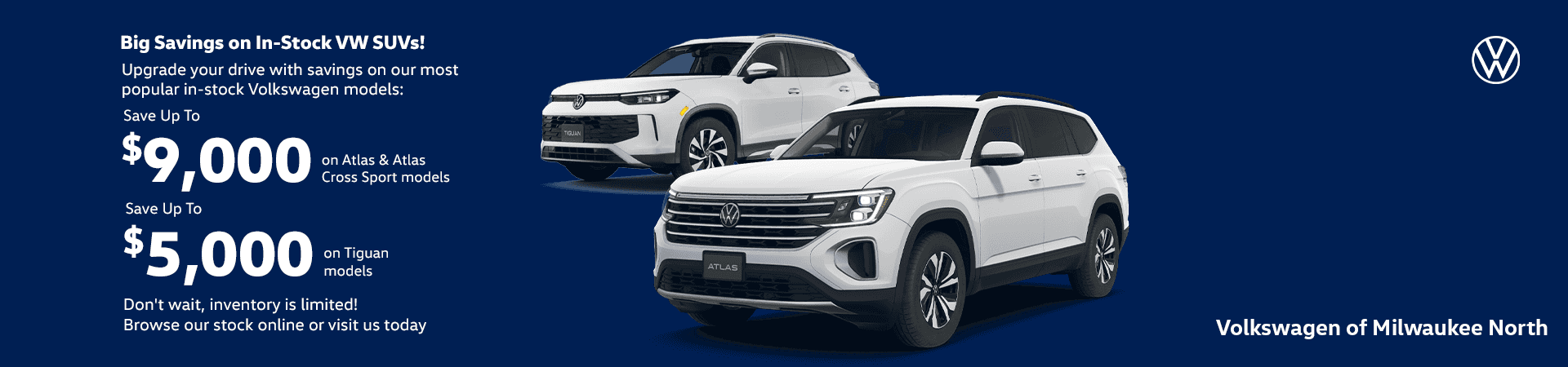 Big Savings on In-Stock VW SUVs!