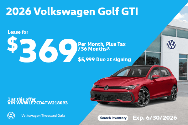 2026 Volkswagen Golf GTI Lease for $369/mo