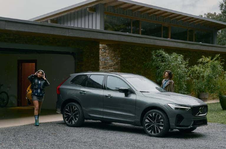 Volvo parked in front of a house