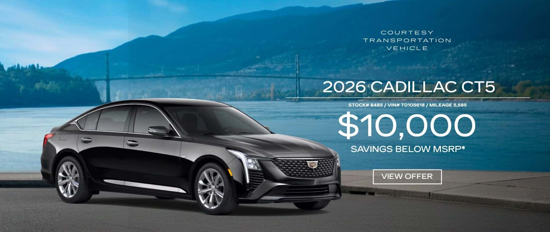 2026 Cadillac CT5 Premium Luxury AWD courtesy vehicle with $9,000 savings below MSRP at Walnut Creek Cadillac.
