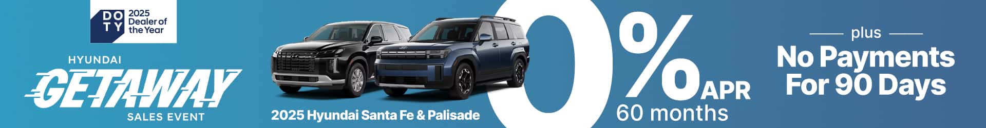 Palisade and Santa Fe 0% APR