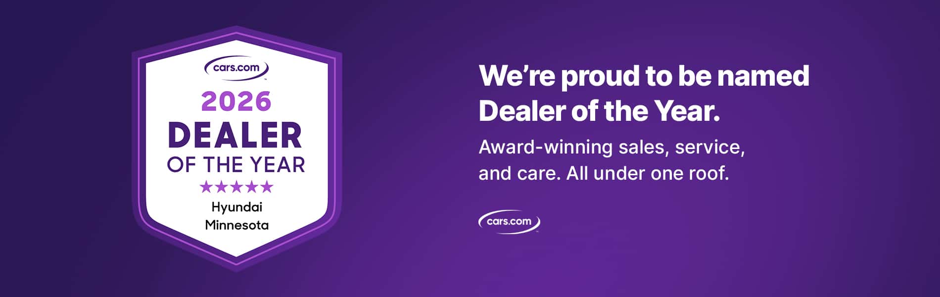 2026 Walser Hyundai Coon Rapids wins Cars.com Dealer of the Year Award