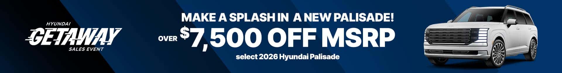 2026 Hyundai Palisade $7500 off msrp