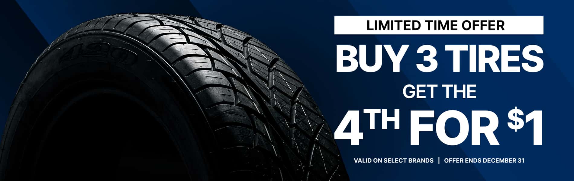 Buy 3 tires get one for $1