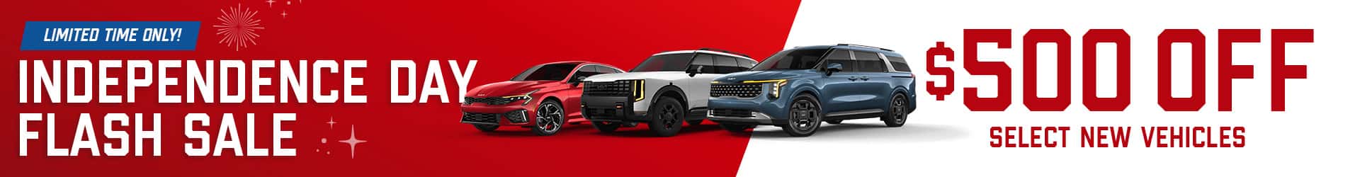 Independence Day Flash Sale at Walser Kia $500 off select new Kia vehicles
