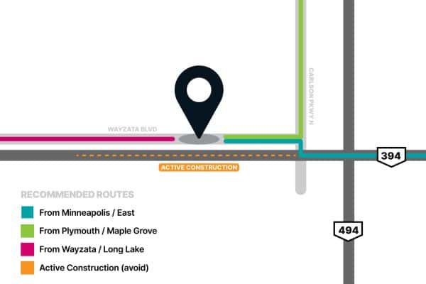Best route to Walser Kia during Highway 12 and I-394 construction