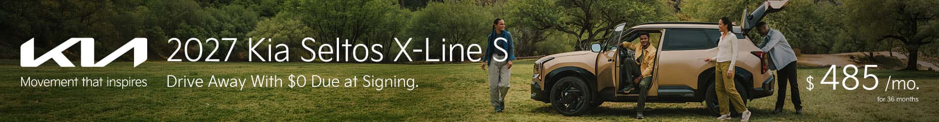 2027 Kia Seltos X-Line S $485/mo for 36 month lease Drive Away With $0 Due at Signing