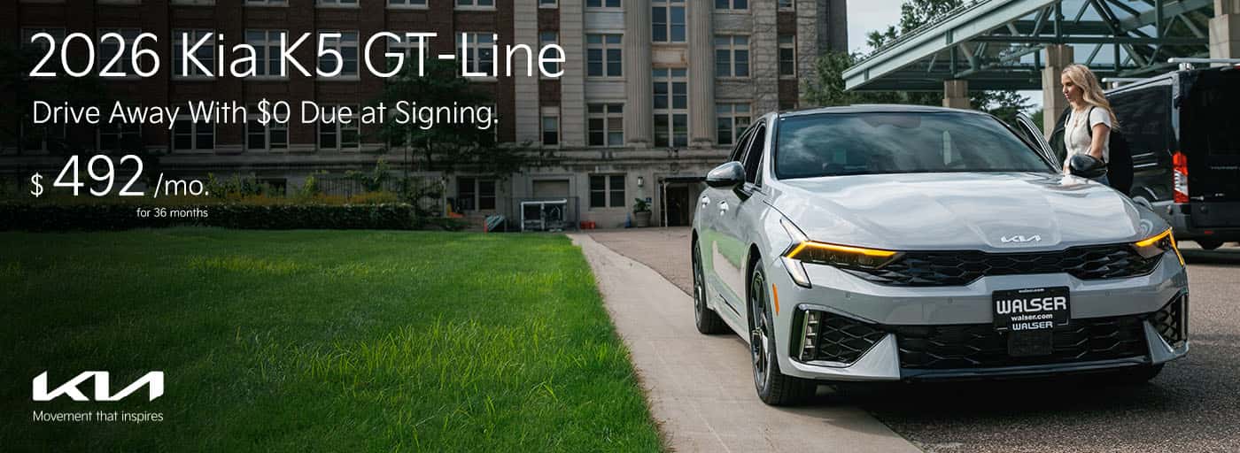 2026 Kia K5 GT-Line $492/mo for 36 month lease Drive Away With $0 Due at Signing