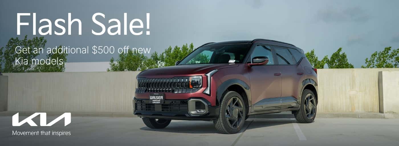 Flash Sale! Get an additional $500 off new Kia models.