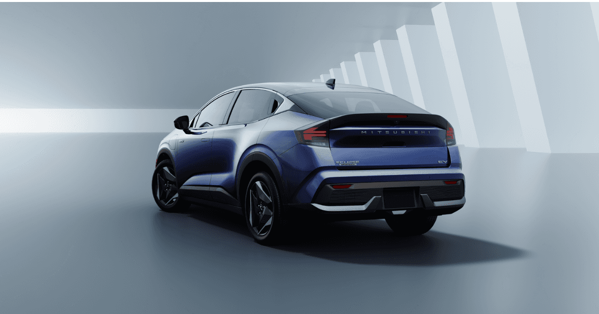 Rear three-quarter view of the Mitsubishi Eclipse Sportback EV