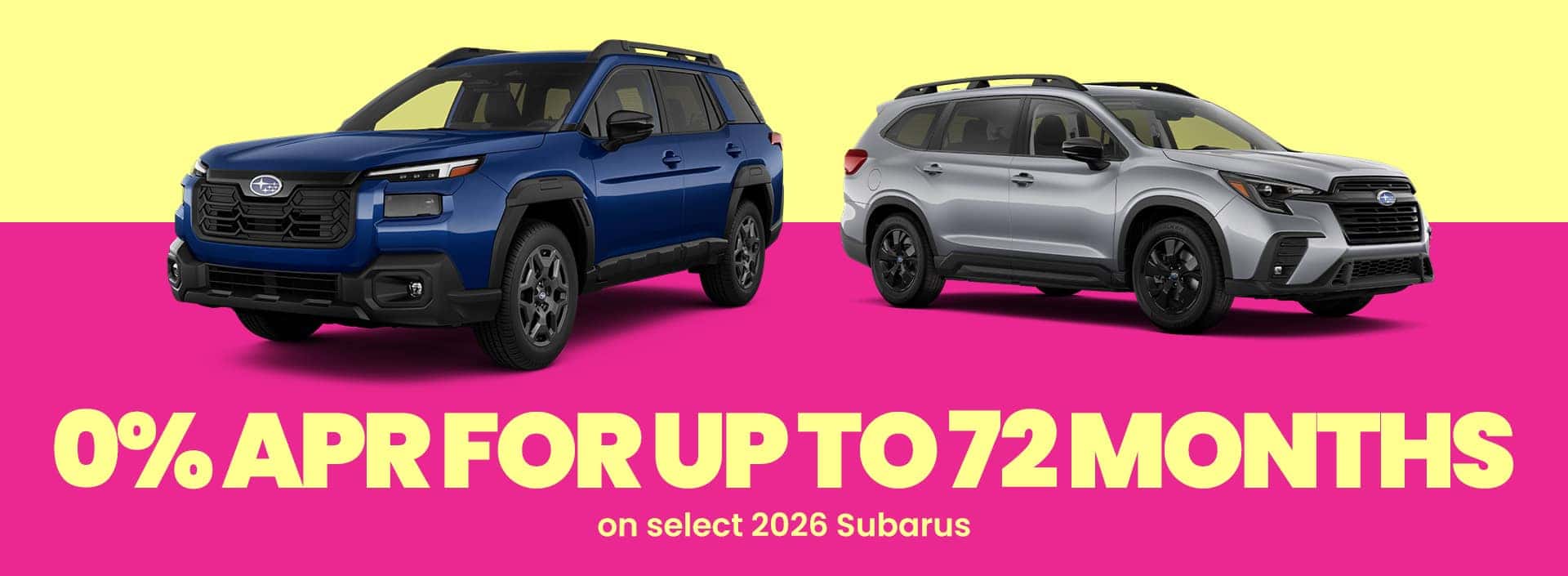 0% APR financing for 60 months on new 2026 Subaru Crosstrek Gas, Crosstrek Hybrid, and Forester Gas.