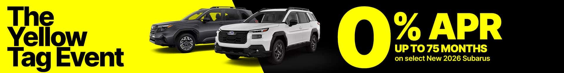 0% APR for up to 75 Months 2026 Subaru Models