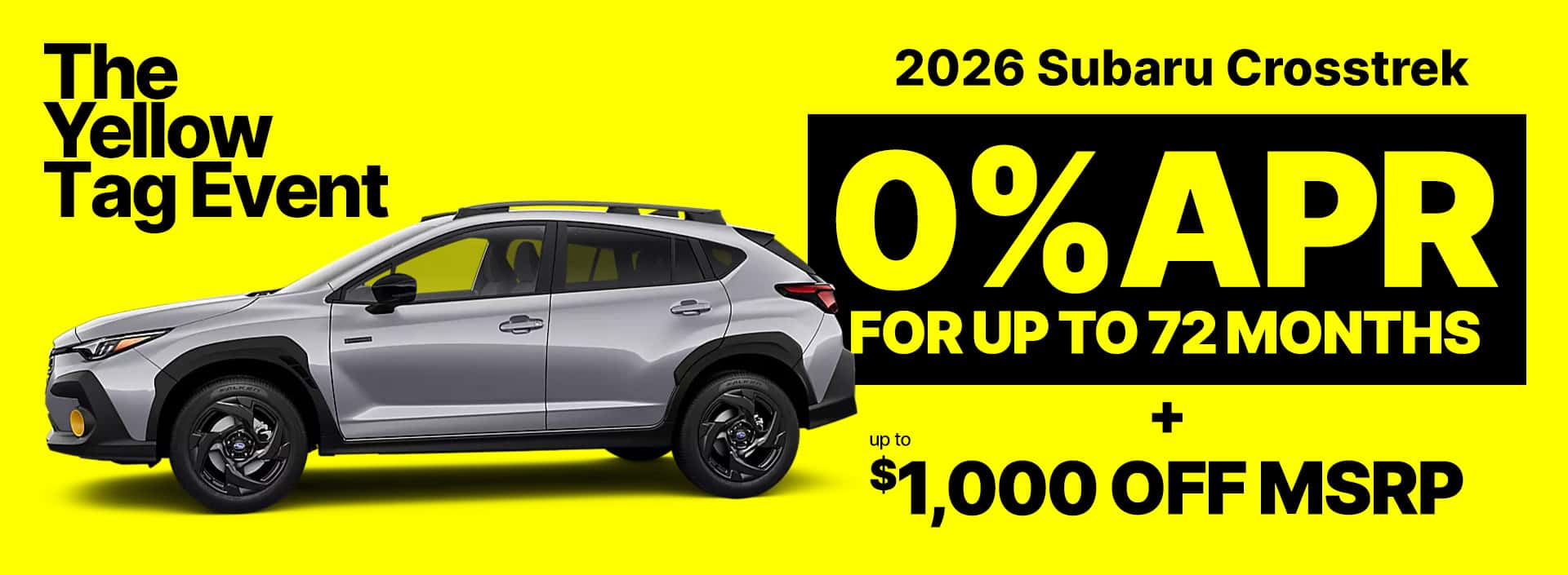 0% APR plus $1,000 off MSRP for 2026 Subaru Crosstreks