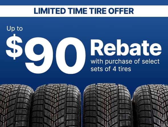 Up to $90 back on a set of 4 tires