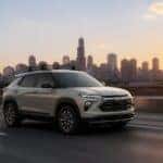 2027 Chevrolet Trailblazer on a Chicago expressway at Webb Chevy Oak Lawn, Oak Lawn, IL