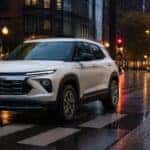 2027 Chevrolet Trailblazer at a city crosswalk at Webb Chevy Oak Lawn, Oak Lawn, IL