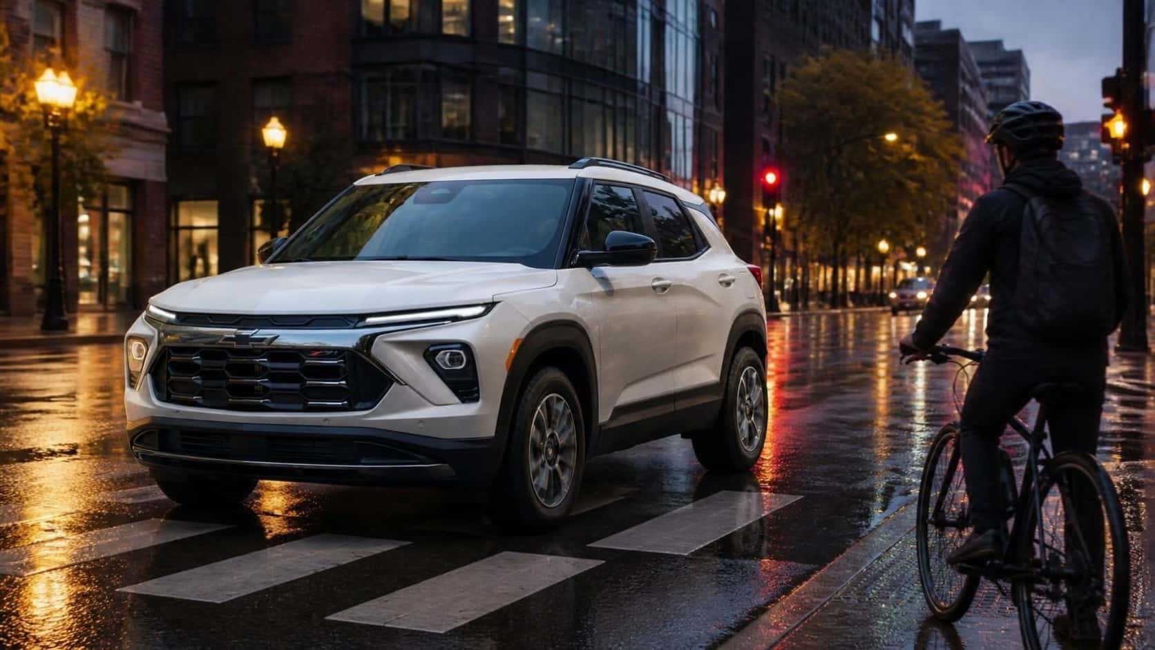 2027 Chevrolet Trailblazer at a city crosswalk at Webb Chevy Oak Lawn, Oak Lawn, IL