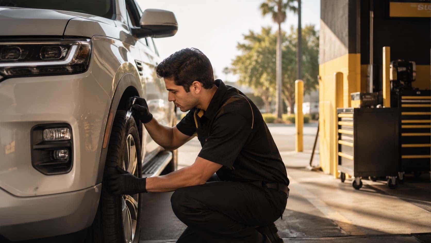 Chevy tire service and inspection at Webb Chevy Plainfield in Plainfield, IL