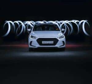 Hyundai Elantra on the road