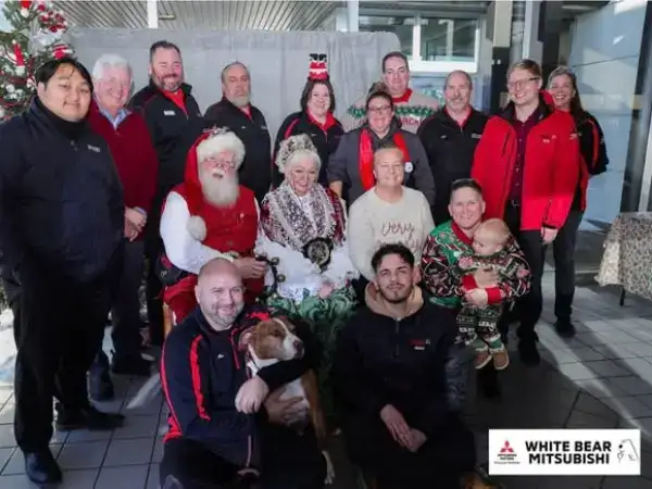 White Bear Team with Santa