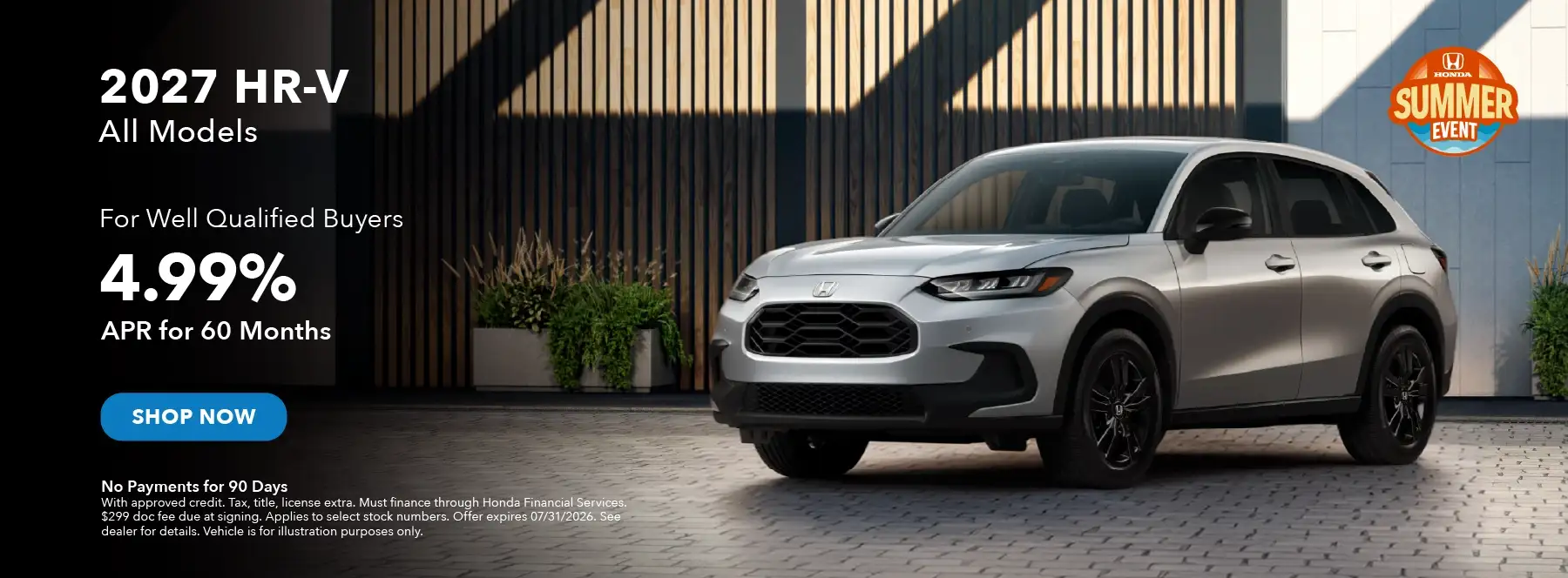 All 2027 Honda HR-V - Receive 4.99% APR for 60 Payments