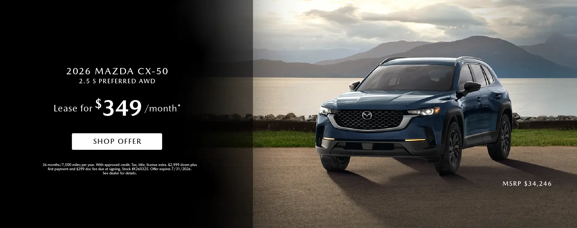 2026 Mazda CX-50 2.5 S Preferred AWD - Lease for $349 Per Month