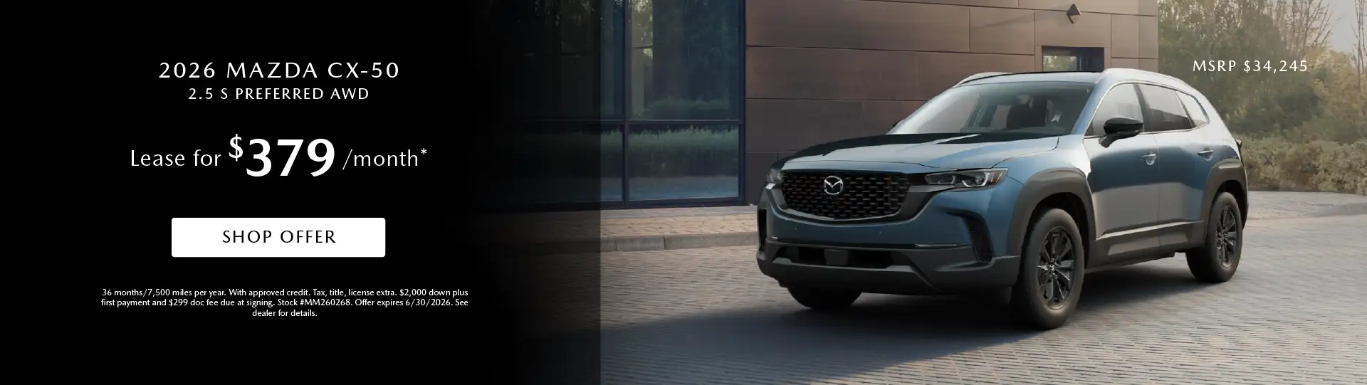 2026 Mazda CX-50 2.5 S Preferred AWD - Lease for $379 per month