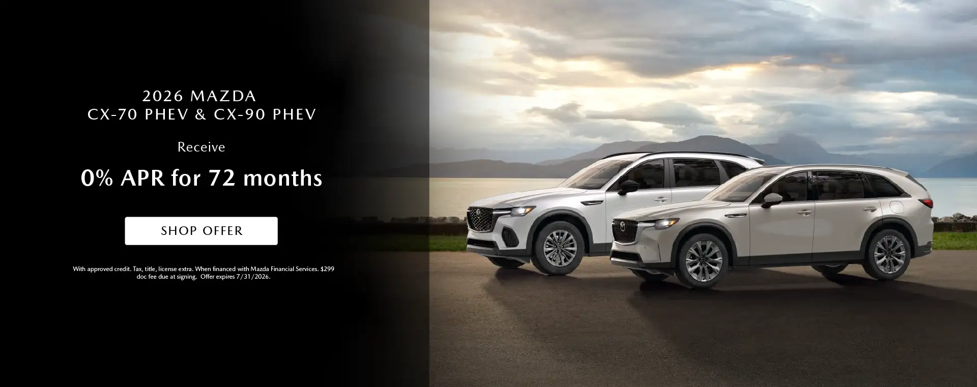 2026 Mazda CX-90 & CX-70 PHEV - 0% APR for 72 Months