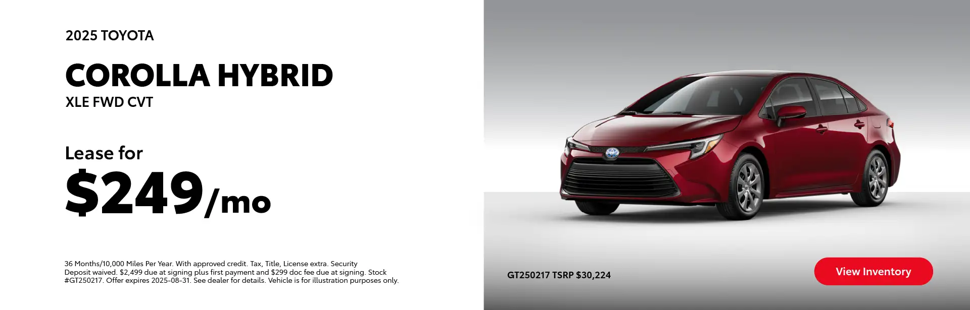 Woodhouse Toyota Offer Corolla Hybrid Lease