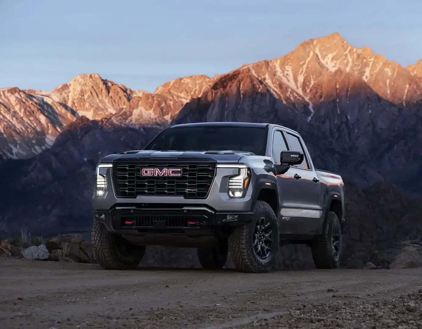 2027 GMC Sierra 1500 AT4X in Sterling Metallic with 35-inch MT tires