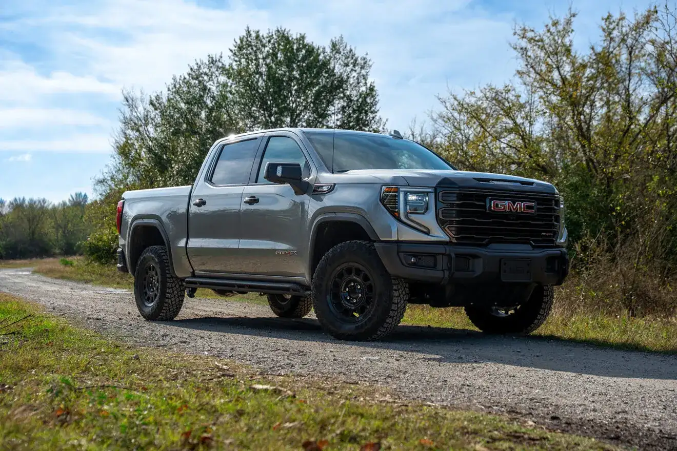 2027 GMC Sierra 1500 AT4X on an off-road trail
